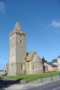 L'église, au bord du havre de Potrtbail